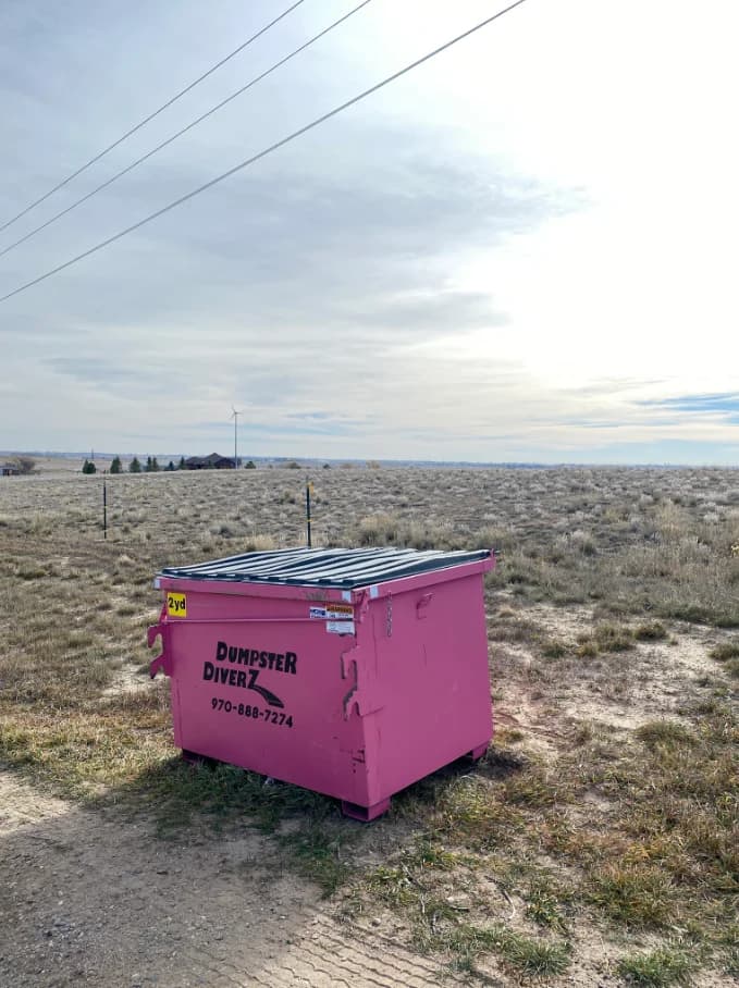 Dumpster Diverz container in rural Severance area